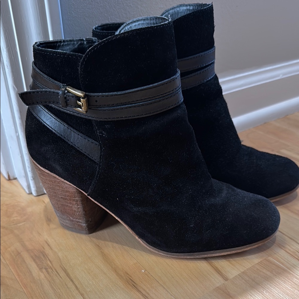 BP Stylish Black Suede Ankle Boots
